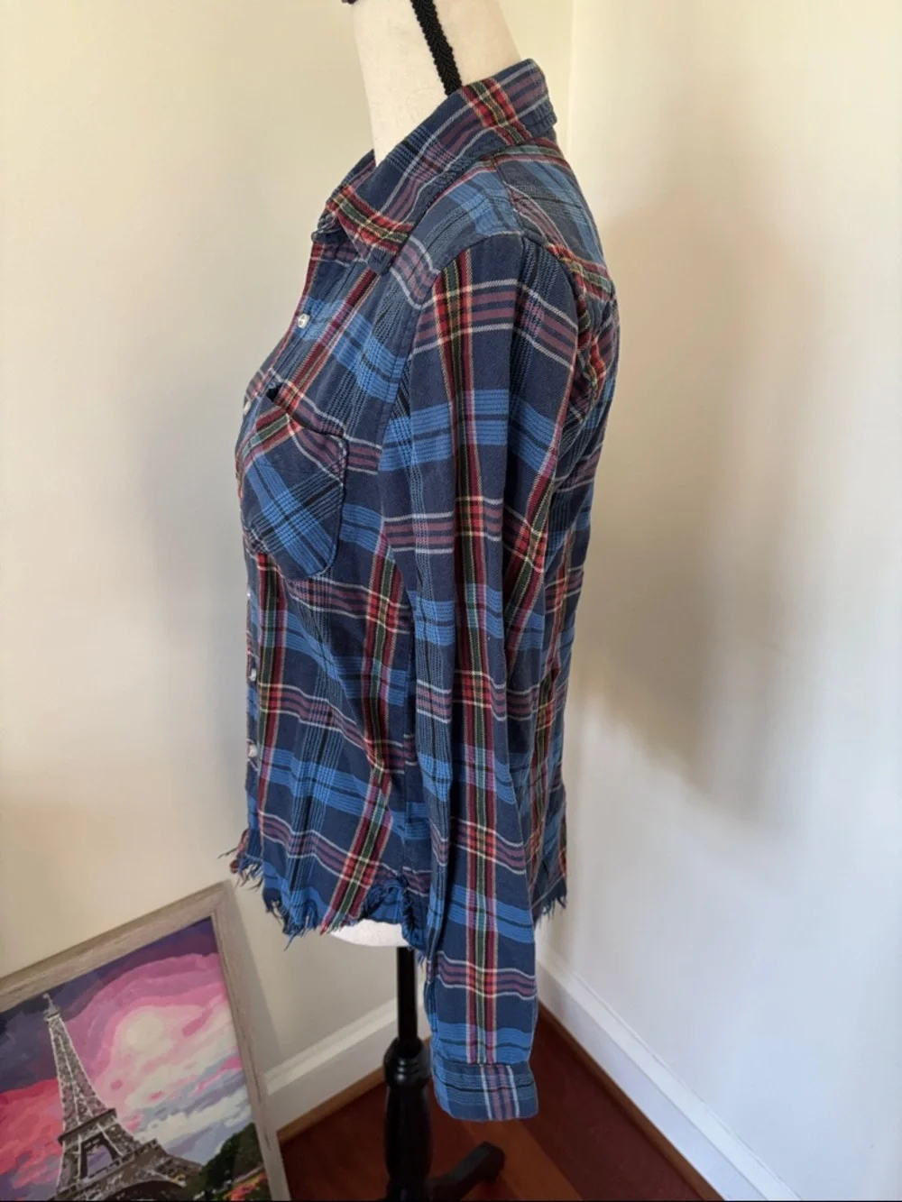 NSF Blue Plaid Casual Button-Down Shirt - Picture 4 of 5
